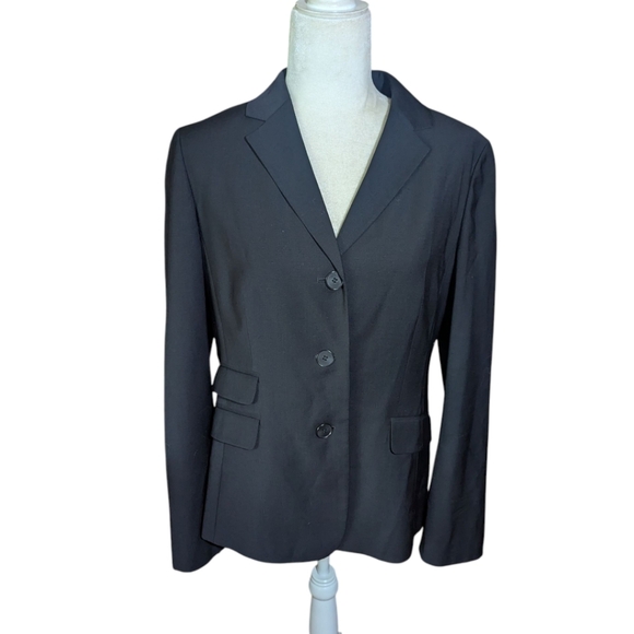 Talbots Classic Black Blazer Wool Blend Office Siren Career Sz 10 - Picture 10 of 12